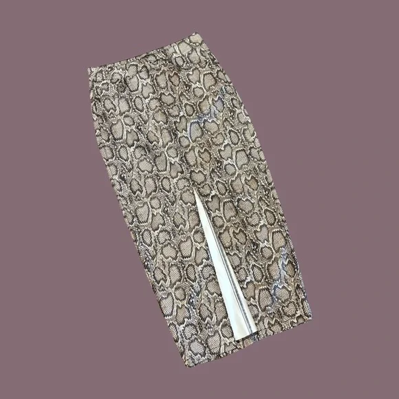 Missguided Midaxi Skirt Split Front Snake Print Skirt - Picture 11 of 11